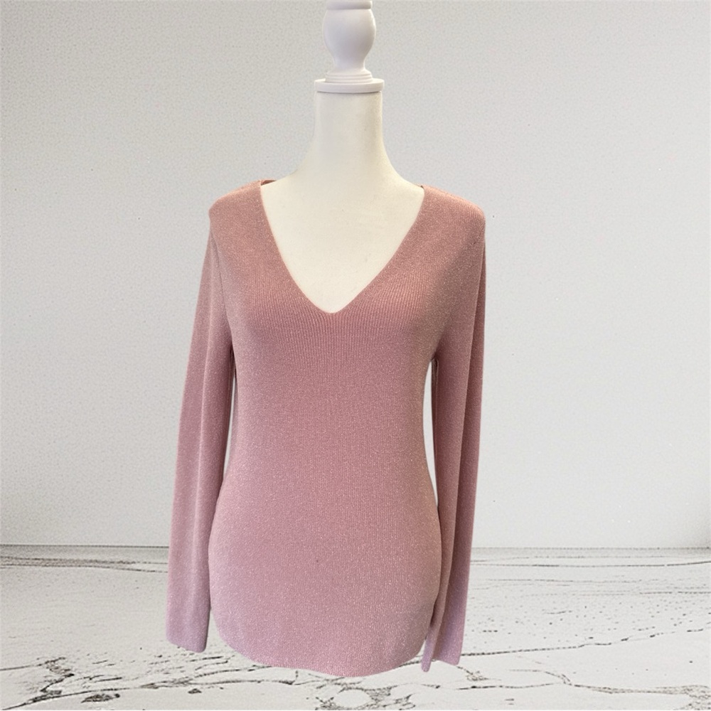 V-Neck Pink Sweater